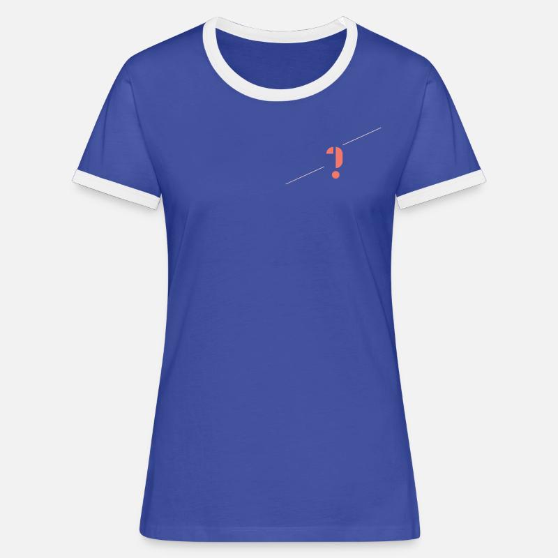 Enigma_ magenta mango - Women's Ringer T-Shirt - blue/white