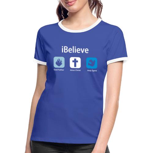 iBelieve - Jesus Shirt (UK) - Frauen Kontrast-T-Shirt