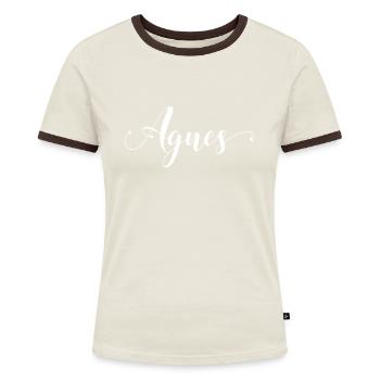 (agnes) - Frauen Kontrast-T-Shirt - Blau/Weiß - Vorne