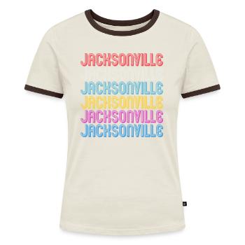 Jacksonville Florida - Frauen Kontrast-T-Shirt - Blau/Weiß - Vorne