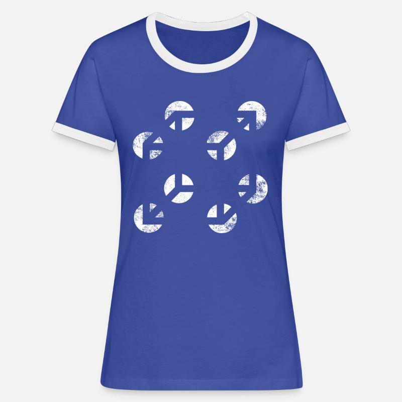 cube illusions tshirt - Women's Ringer T-Shirt - blue/white