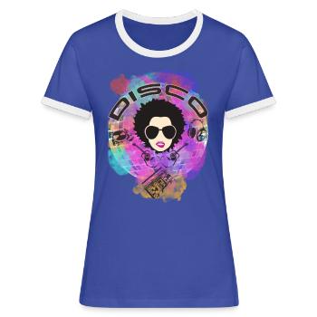 Disco - Women's Ringer T-Shirt - blue/white - Front