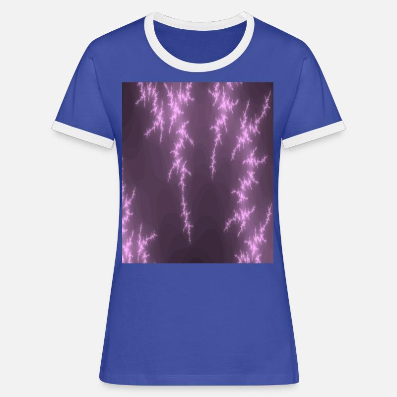 Fractal flashes - Women's Ringer T-Shirt - blue/white