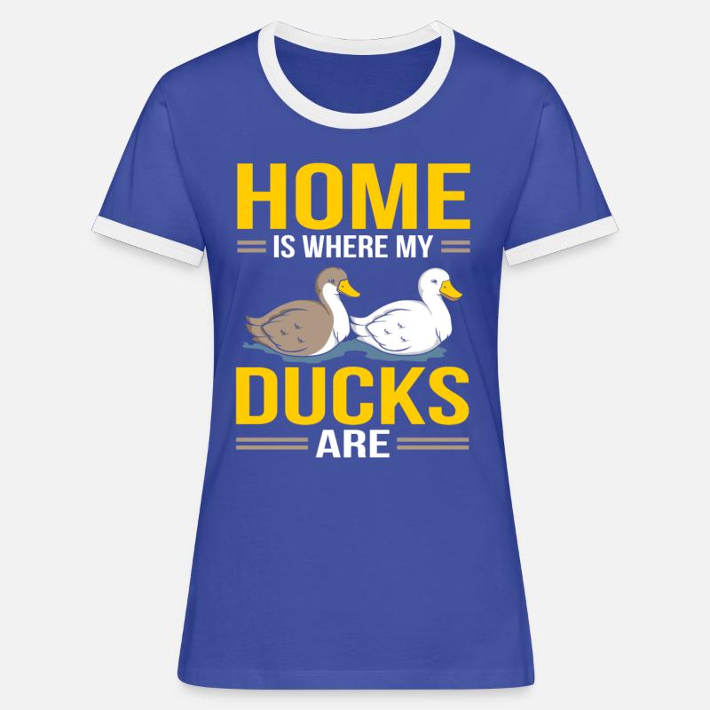 Ducks - Women's Ringer T-Shirt - blue/white