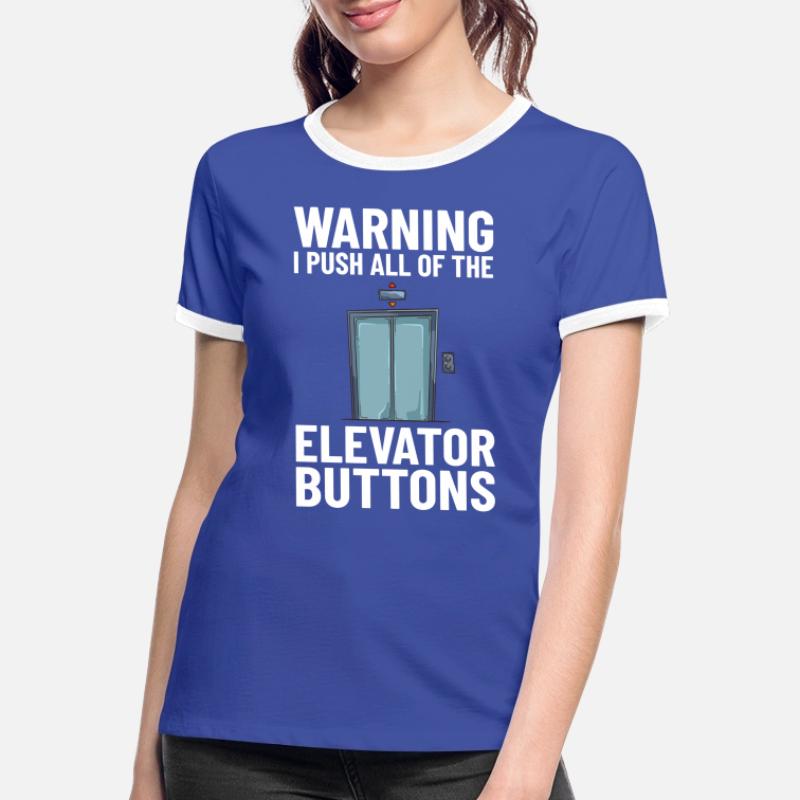 Elevator Elevator System Technician Elevator Lift Women's Ringer T-Shirt