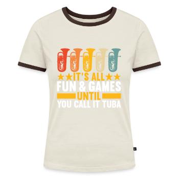 Euphonium Euphonist - Frauen Kontrast-T-Shirt - Blau/Weiß - Vorne