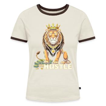 Hustle King – Lion Lion Winners & Movers & Shakers - Women's Ringer T-Shirt - blue/white - Front