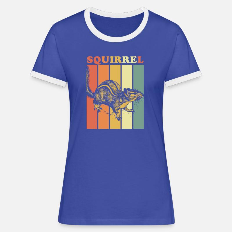 Squirrel nuts forest tree animal gift idea - Women's Ringer T-Shirt - blue/white