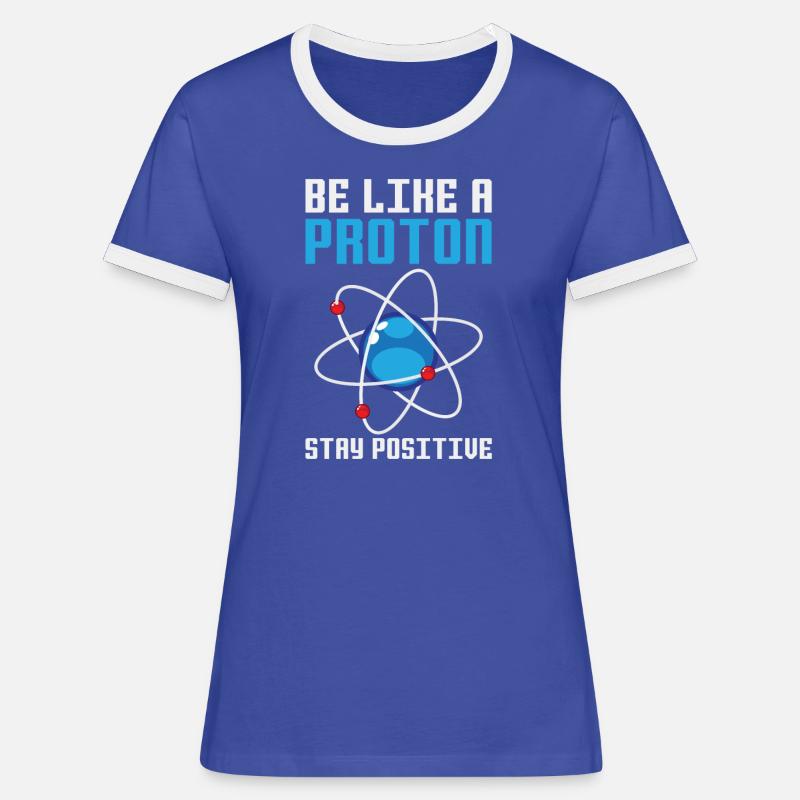 Atomic proton - Women's Ringer T-Shirt - blue/white