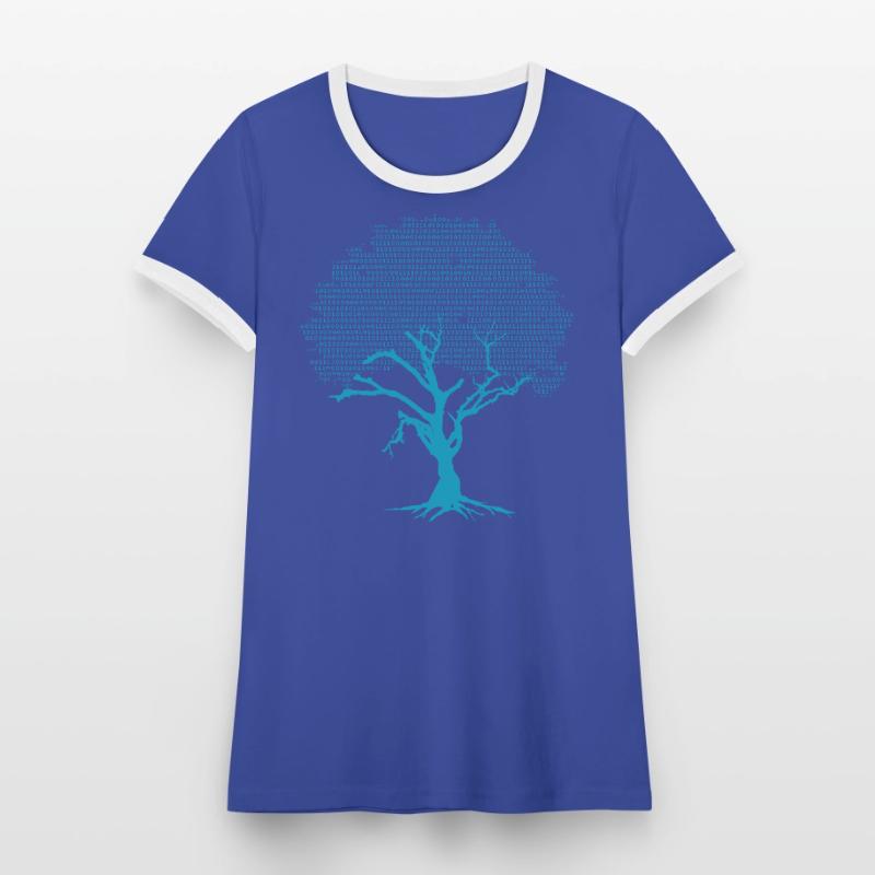 Binary Coding Tree Geschenk Design Idea Grafik Frauen Kontrast-T-Shirt