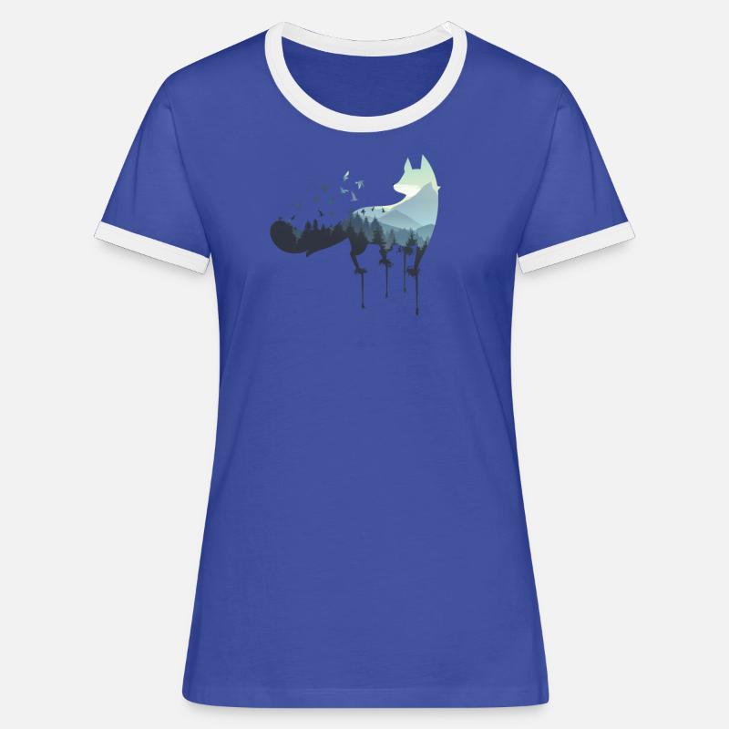 Fuchs environment and nature - Women's Ringer T-Shirt - blue/white