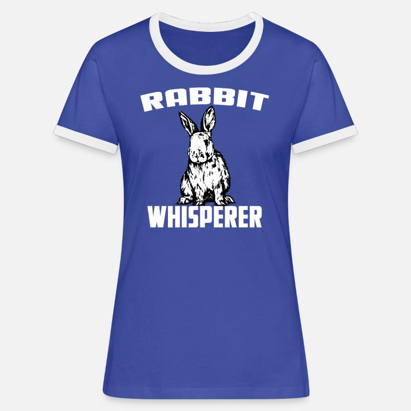 Rabbit Whisperer - Women's Ringer T-Shirt - blue/white