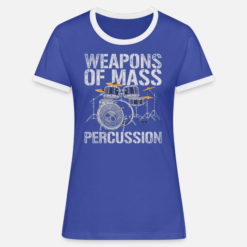 Drums drummer - Women's Ringer T-Shirt - blue/white