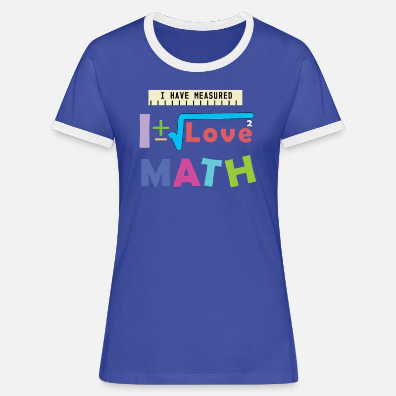 Math Love - Women's Ringer T-Shirt - blue/white