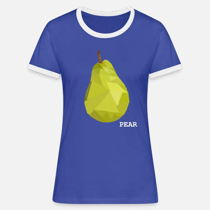 Pear - Triangle Pear for Fruit Lovers - Women's Ringer T-Shirt - blue/white