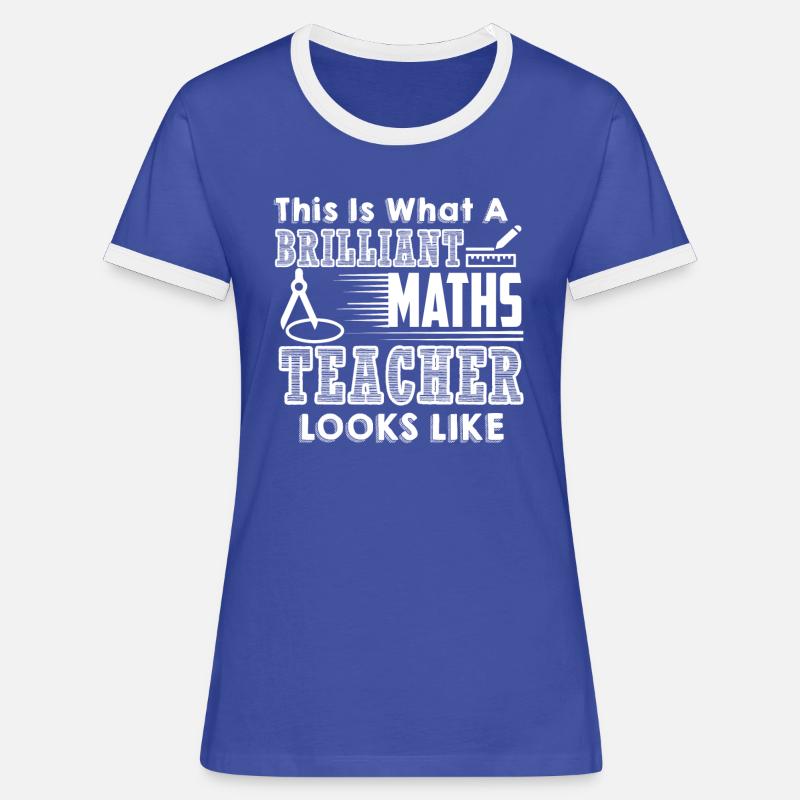Math Teacher Brilliant Math Teacher - Women's Ringer T-Shirt - blue/white