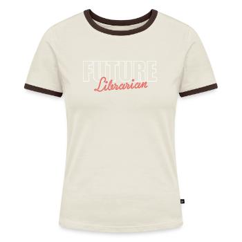 Formation sur les futurs cadeaux de chemise de bibliothécaire - T-shirt contrasté Femme - bleu/blanc - Devant