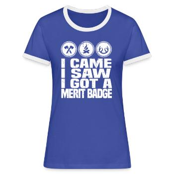 Insigne scout - T-shirt contrasté Femme - bleu/blanc - Devant