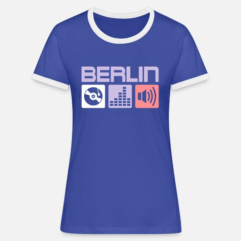 Berlin DJ - Women's Ringer T-Shirt - blue/white
