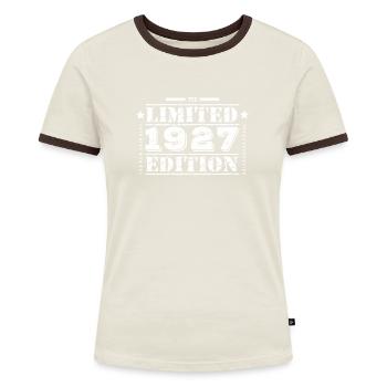 1927 Limited Edition Geburtstag - Frauen Kontrast-T-Shirt - Blau/Weiß - Vorne