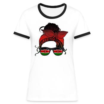 Kenya - Women's Ringer T-Shirt - blue/white - Front