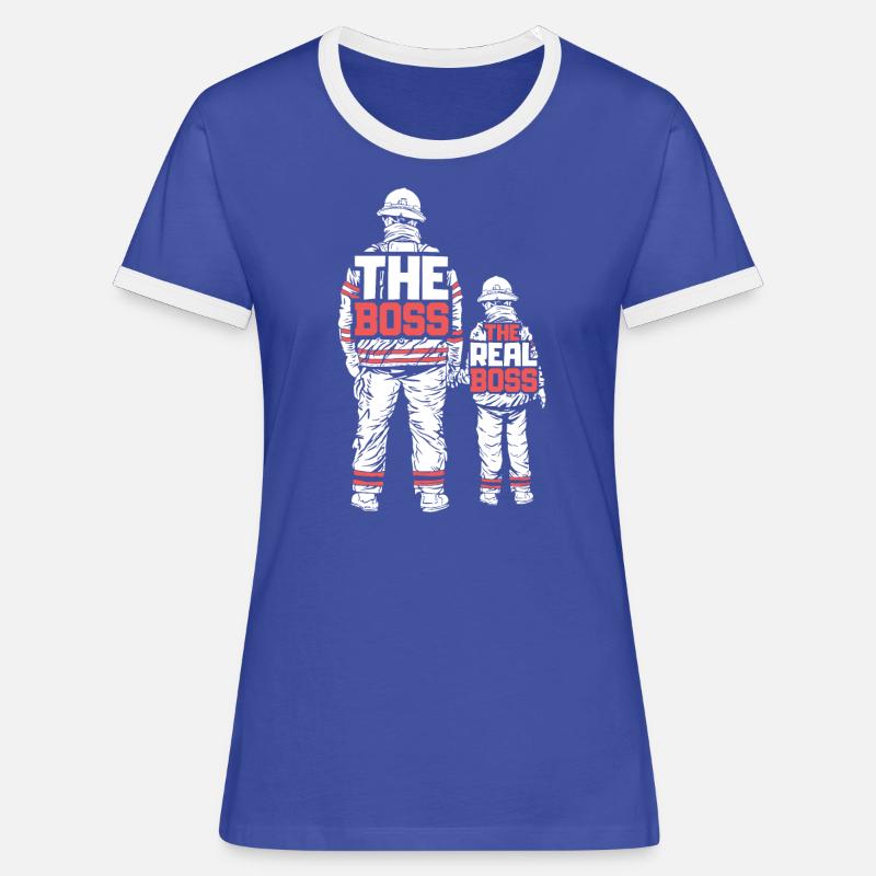 Fire brigade father son partner look - Women's Ringer T-Shirt - blue/white