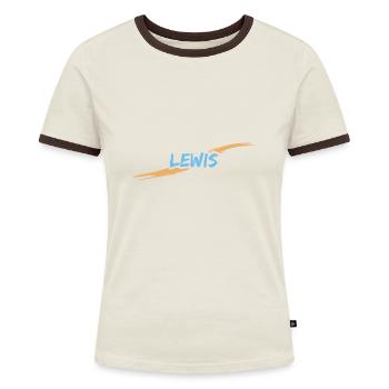 Gift for Lewis - Women's Ringer T-Shirt - blue/white - Front