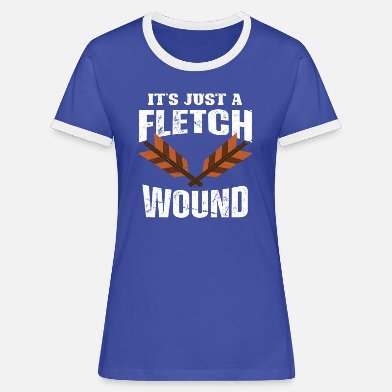 Archery Archery Bow - Women's Ringer T-Shirt - blue/white