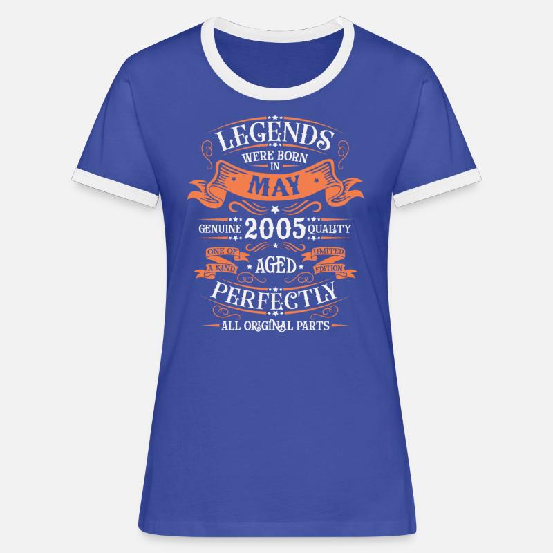 Legend since May 2005 - Women's Ringer T-Shirt - blue/white