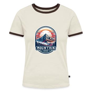 Mountain High - Berg Illustration - Women's Ringer T-Shirt - blue/white - Front