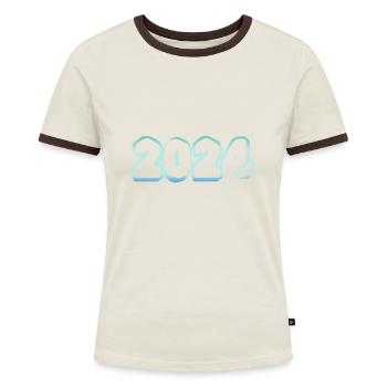 2024 - Women's Ringer T-Shirt - blue/white - Front