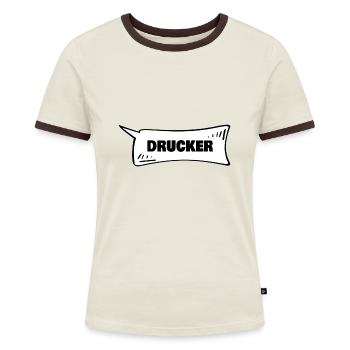 Sprechblase Drucker - Frauen Kontrast-T-Shirt - Blau/Weiß - Vorne