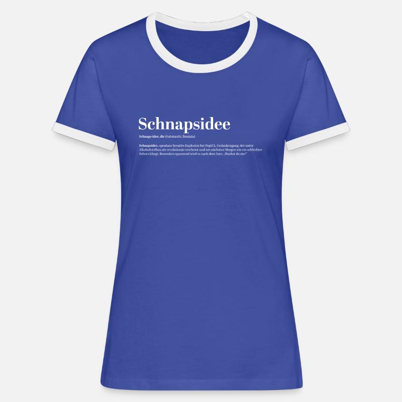 Crazy idea definition fun fun funny - Women's Ringer T-Shirt - blue/white