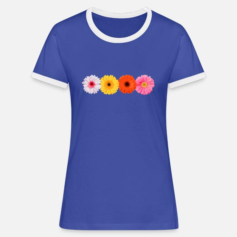 Gerbera - Women's Ringer T-Shirt - blue/white