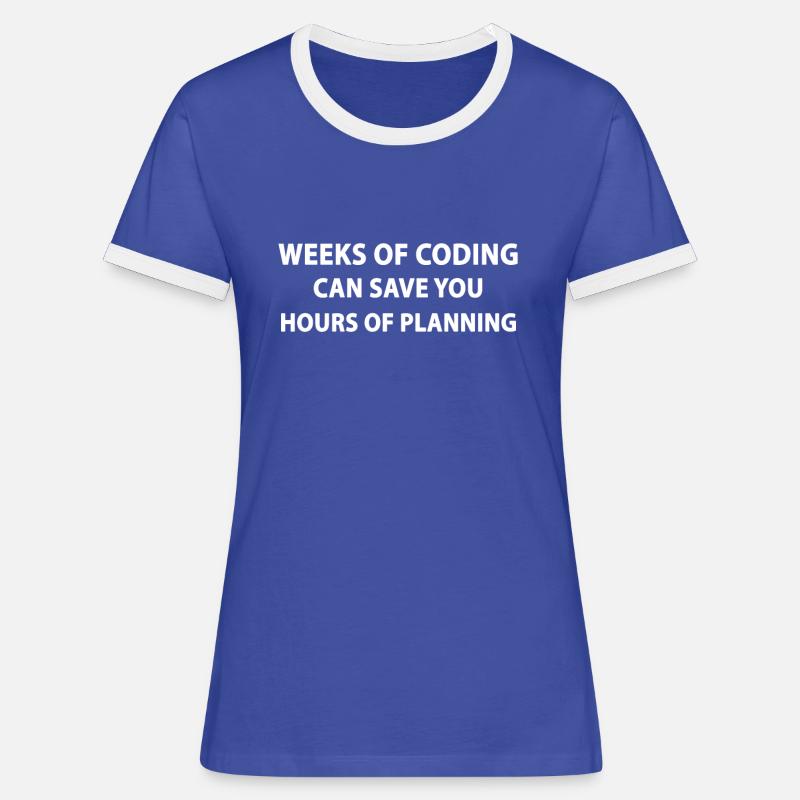 Programmeurs semaines De Coding - T-shirt contrasté Femme - bleu/blanc