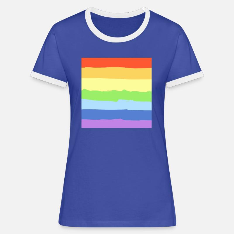 Rainbow pride - Women's Ringer T-Shirt - blue/white
