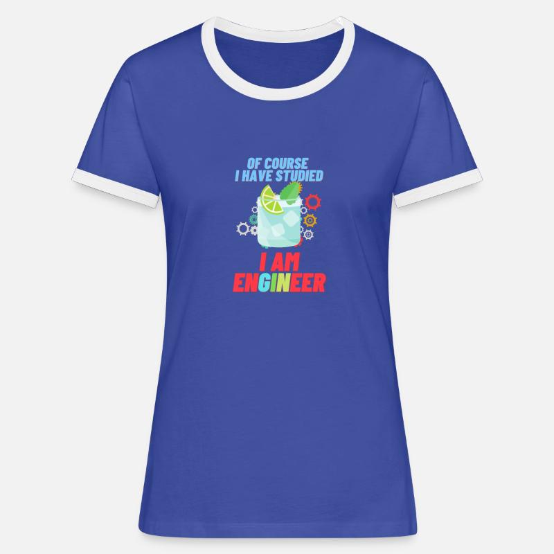 I am enGINeer | gin - Women's Ringer T-Shirt - blue/white