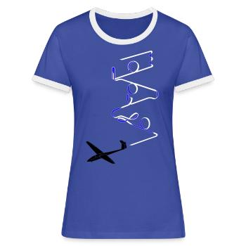 Segelflugzeug Segelfliegen Segelflug Segelflieger - Frauen Kontrast-T-Shirt - Blau/Weiß - Vorne