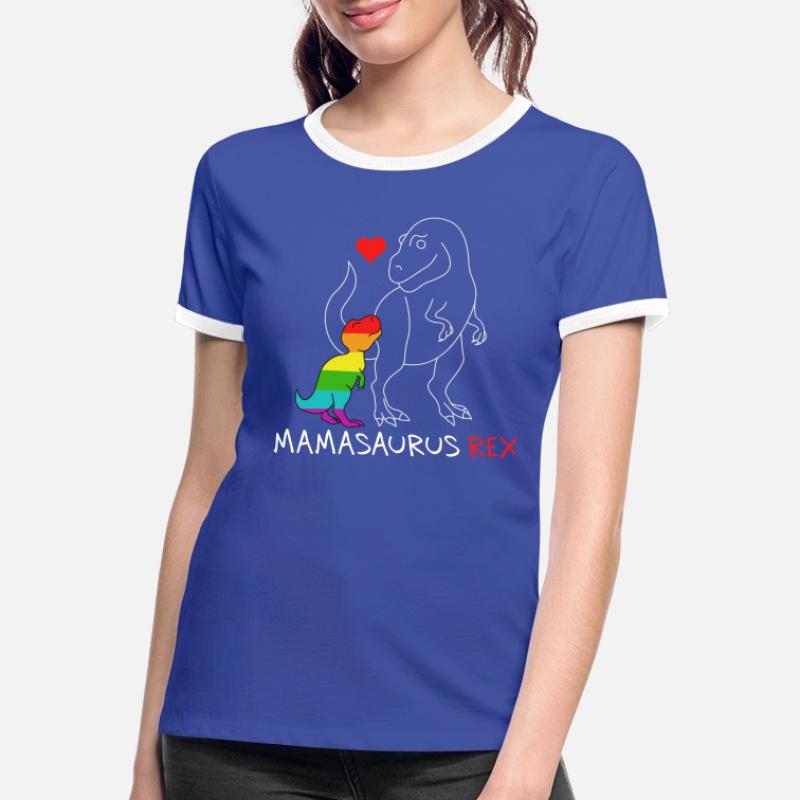 Mamasaurus Rex | Mutter | Neue Mama Regenbogen queer Frauen Kontrast-T-Shirt