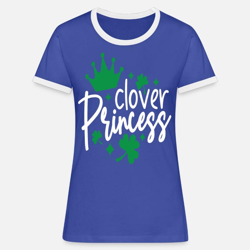 Shamrock Princess - St Patricks Day - Gift - Women's Ringer T-Shirt - blue/white
