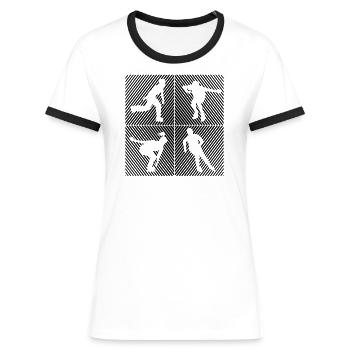Rollers Rollers Rollers Rollers - T-shirt contrasté Femme - bleu/blanc - Devant