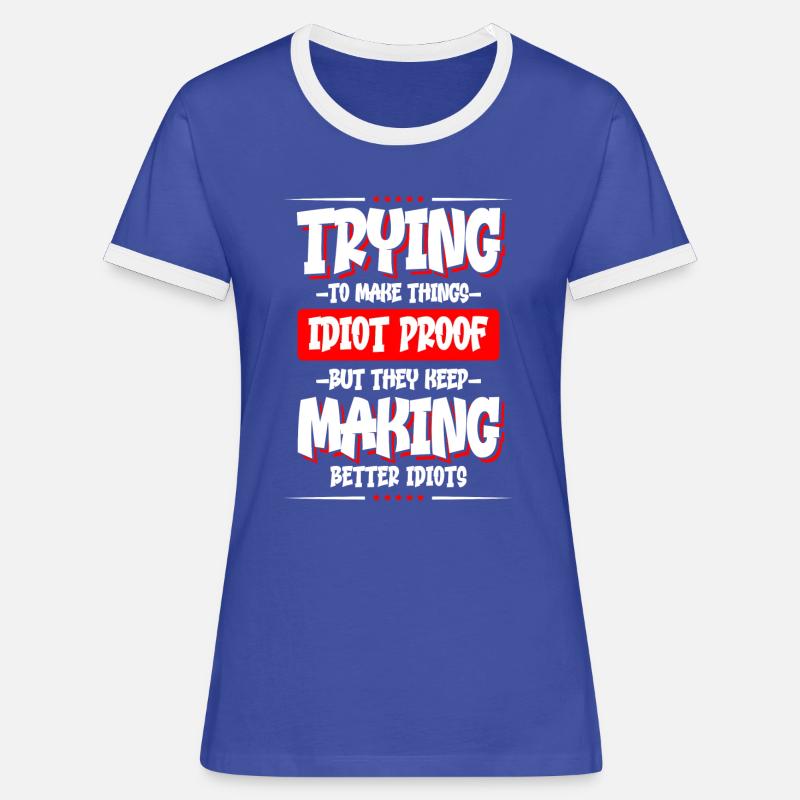 Sarcasm Evil Party - Women's Ringer T-Shirt - blue/white
