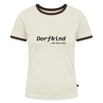 Dorfkind - Frauen Kontrast-T-Shirt - Blau/Weiß - Vorne