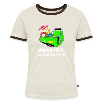 Breaker Sound Makes Me Smile white - Frauen Kontrast-T-Shirt - Blau/Weiß - Vorne