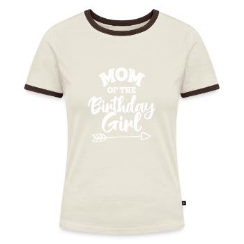 Maman de l’anniversaire - T-shirt contrasté Femme - bleu/blanc - Devant