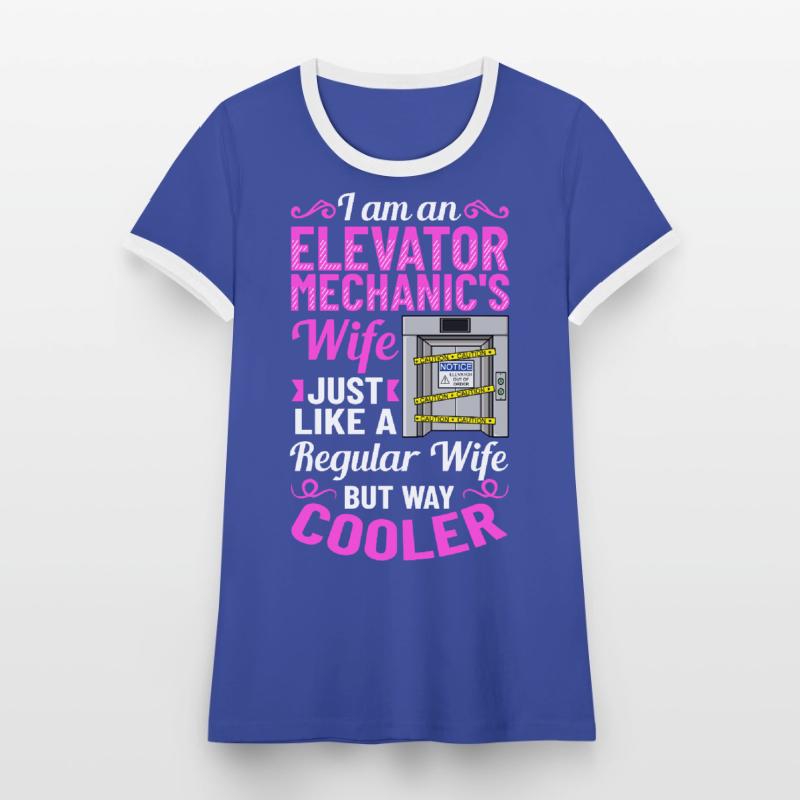 Elevator Elevator System Technician Woman Elevator Elevator Women's Ringer T-Shirt