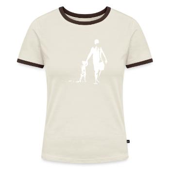 Vater und Tochter hell - Frauen Kontrast-T-Shirt - Blau/Weiß - Vorne