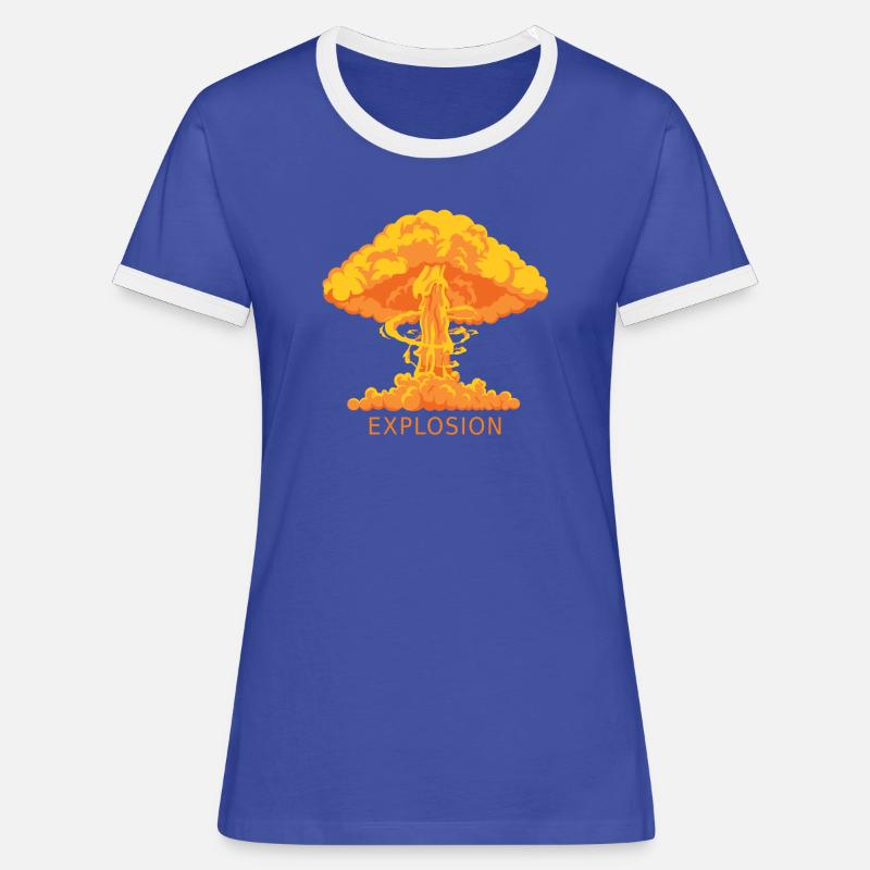 explosion - Women's Ringer T-Shirt - blue/white
