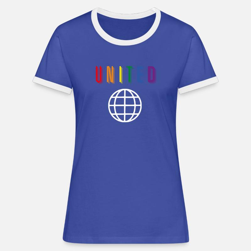 United - Echo - Front only - Women's Ringer T-Shirt - blue/white