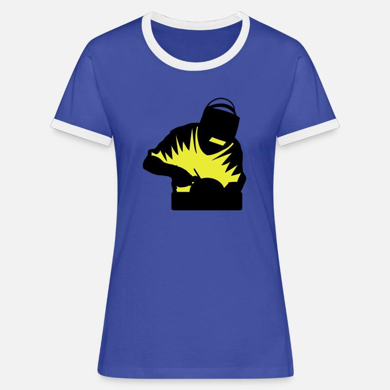 Welder 2-colored - Women's Ringer T-Shirt - blue/white